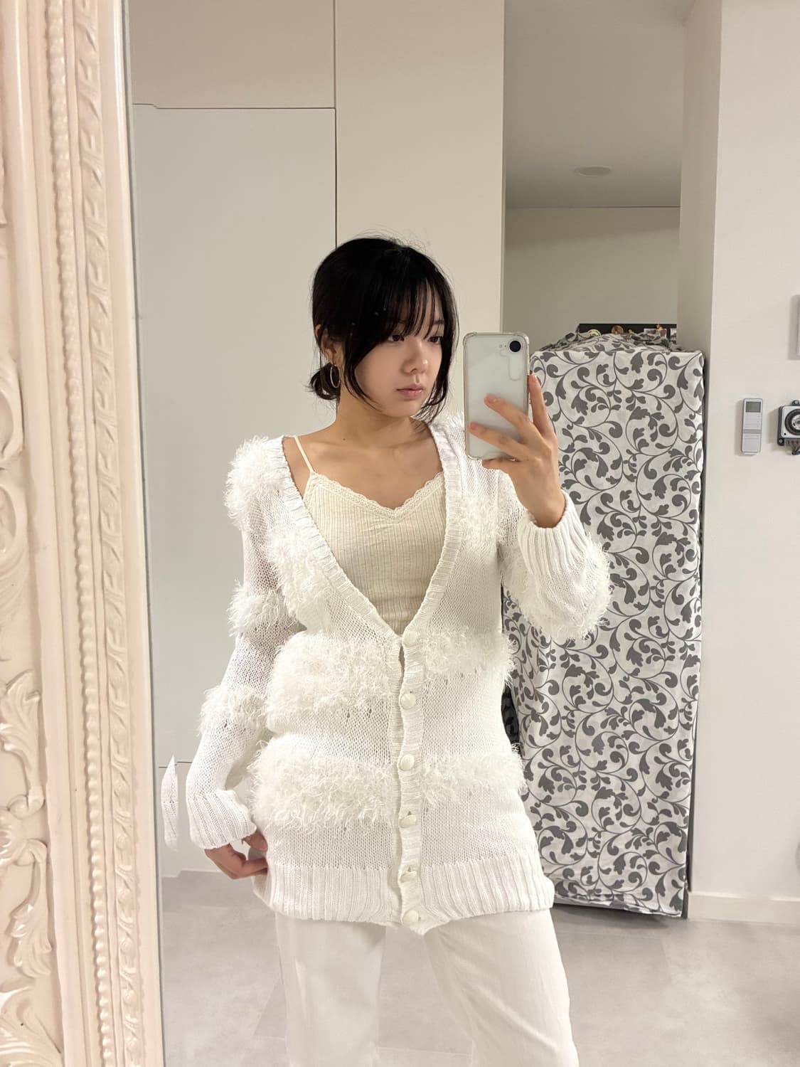 화이트 스트라이프 롱가디건 상품이미지2