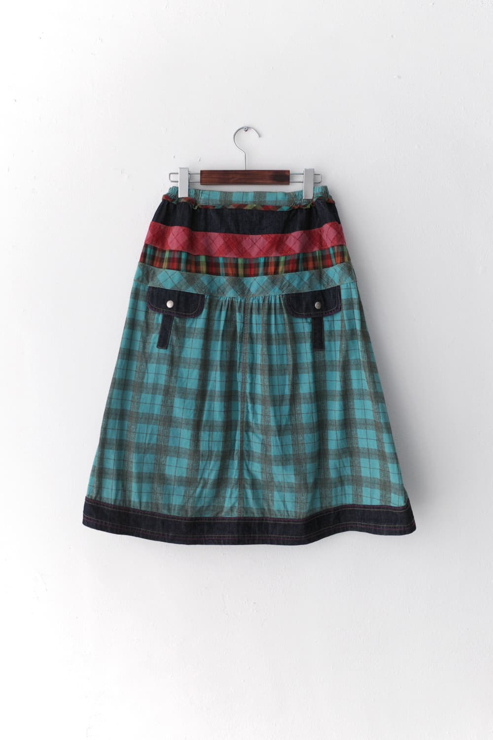 cat check denim skirt  상품이미지2
