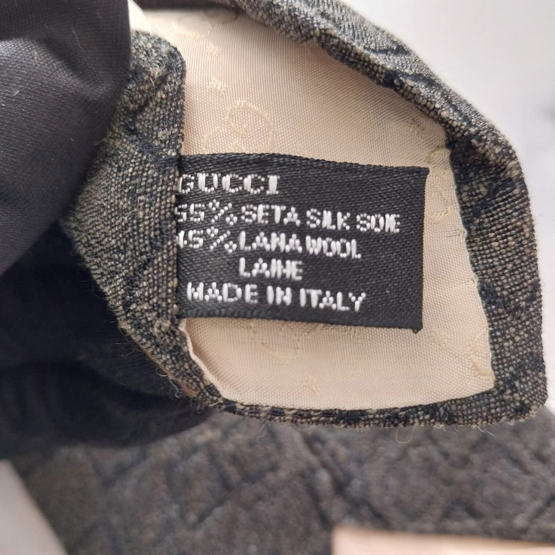 구찌 실크 울 블렌드 다크그린 로고 넥타이 9.7cm A등급 K1320
 상품이미지10