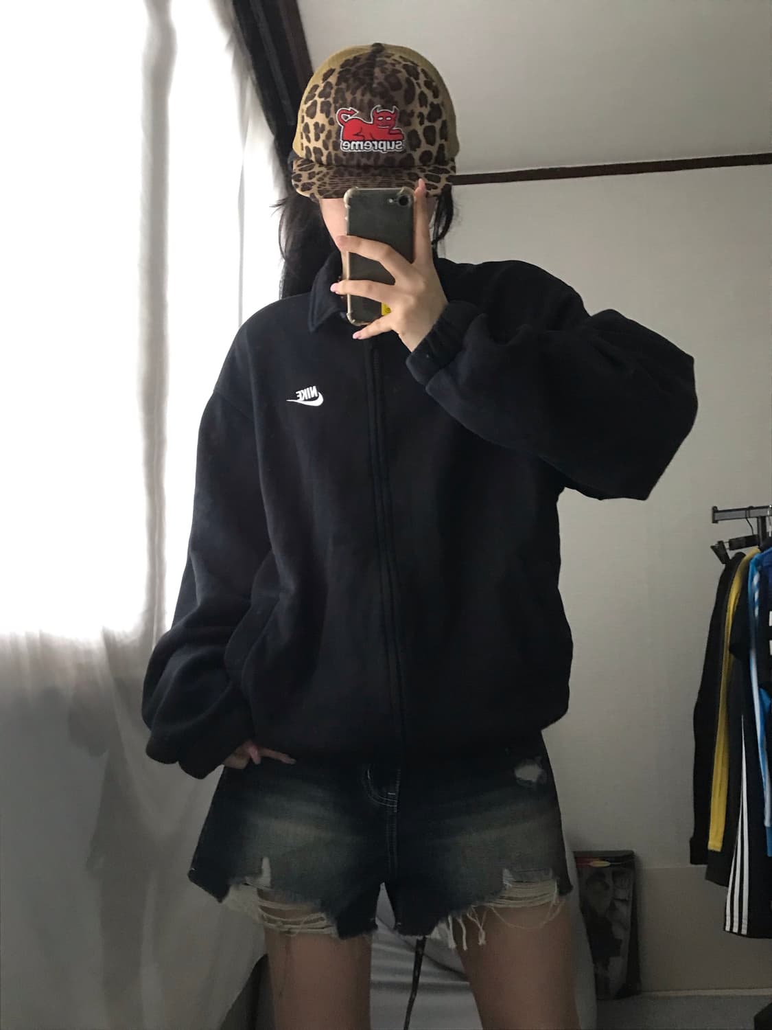 나이키 블랙 넥버튼 면집업 상품이미지5