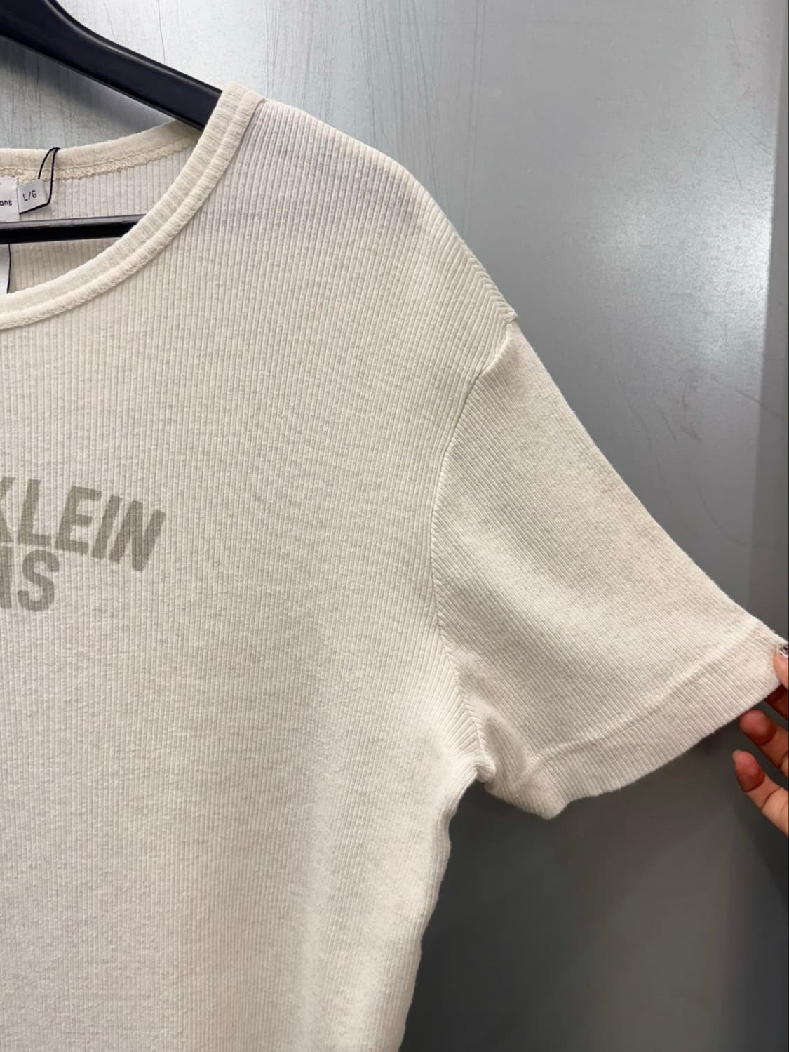 Calvin klein jeans 캘빈클라인 스펠아웃 골지 반소매티셔츠 상품이미지3