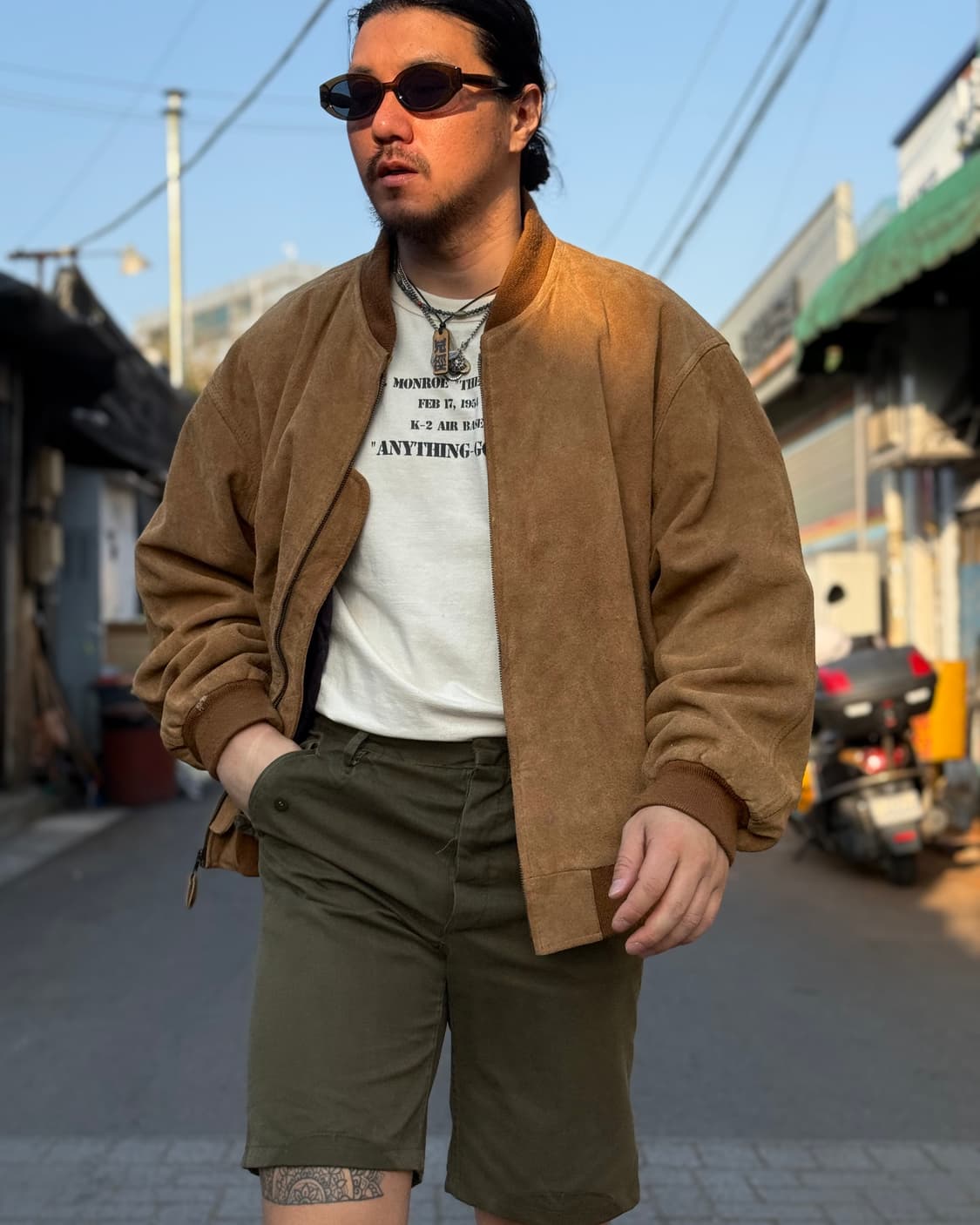 90‘s 417 by 반호이젠 스웨이드 봄버 자켓 XL 상품이미지9