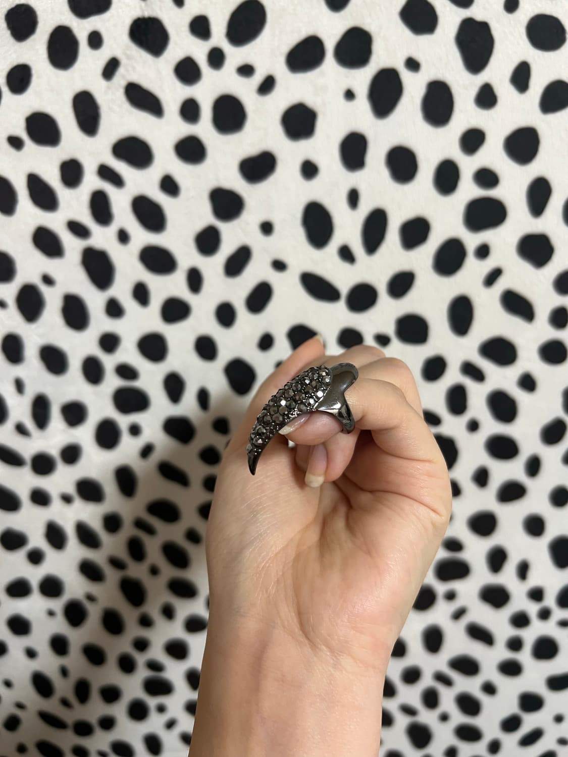 빈티지 고스 펑크 메탈 발톱 큐빅 마디 반지 네일링 애끼링 상품이미지3