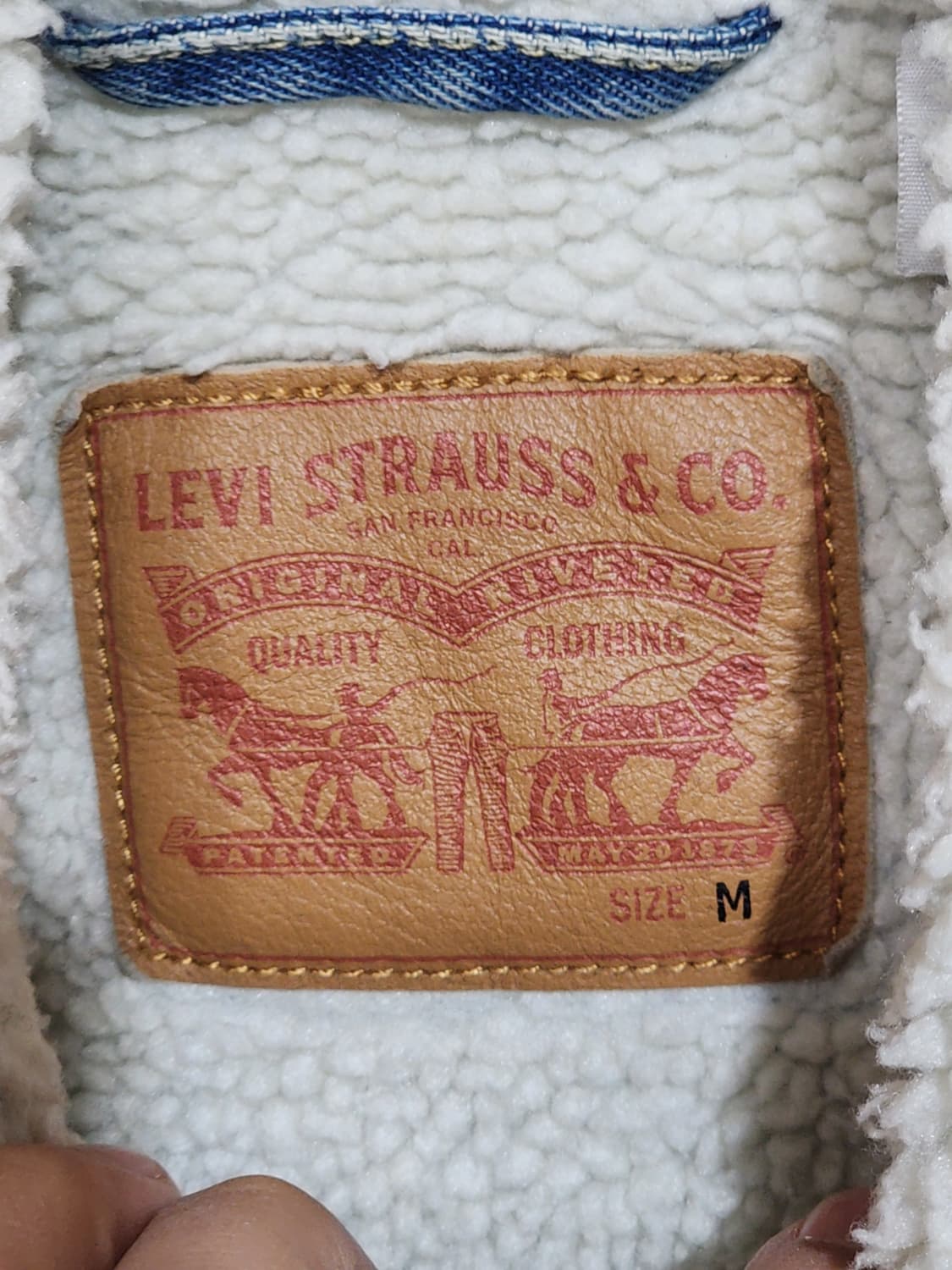 (M) 리바이스 양털 청자켓 연청 데님자켓 레드탭  상품이미지3