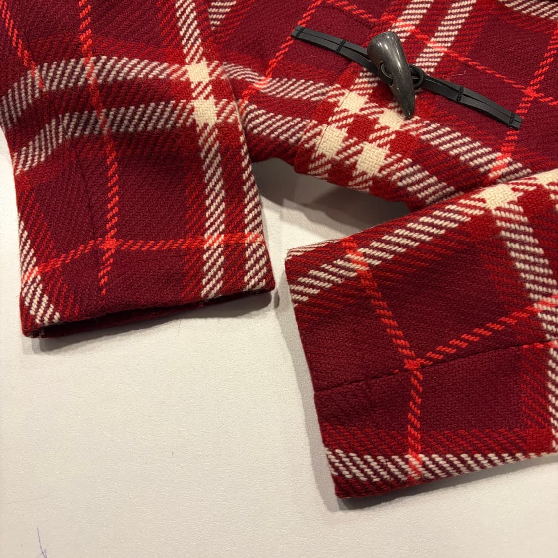 버버리 우먼 레드 체크 더플 코트 C993 상품이미지6