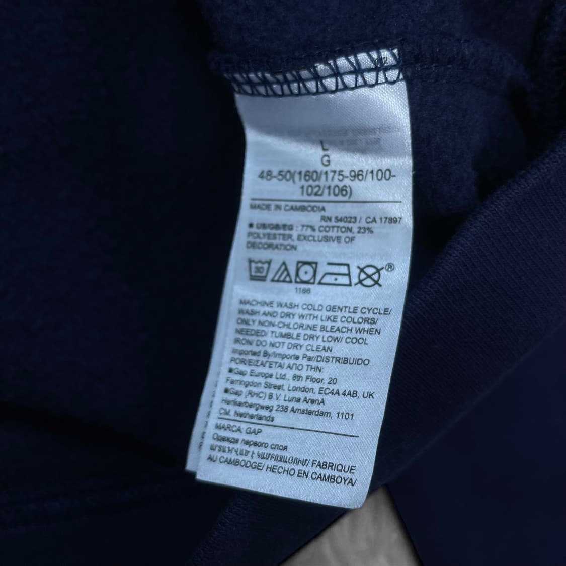 갭 GAP 스펠 로고 후드집업 네이비 상품이미지5