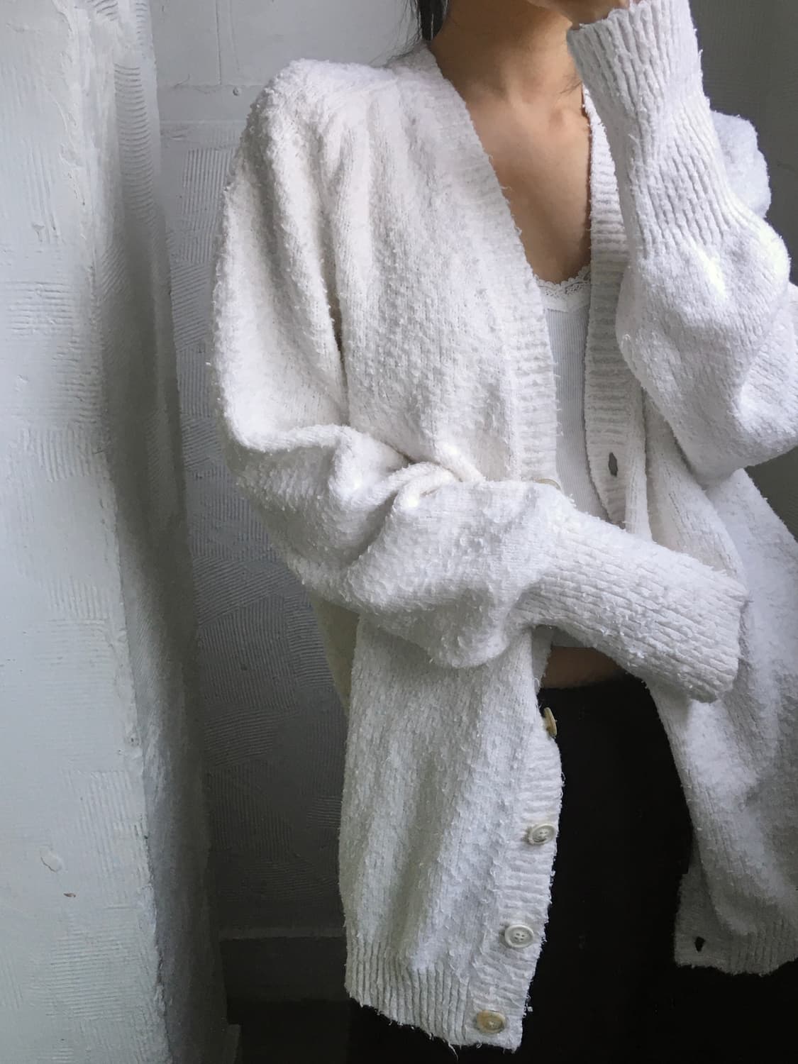 Maison Margiela 메종마르지엘라 아이보리 컬러 부클 가디건 상품이미지2