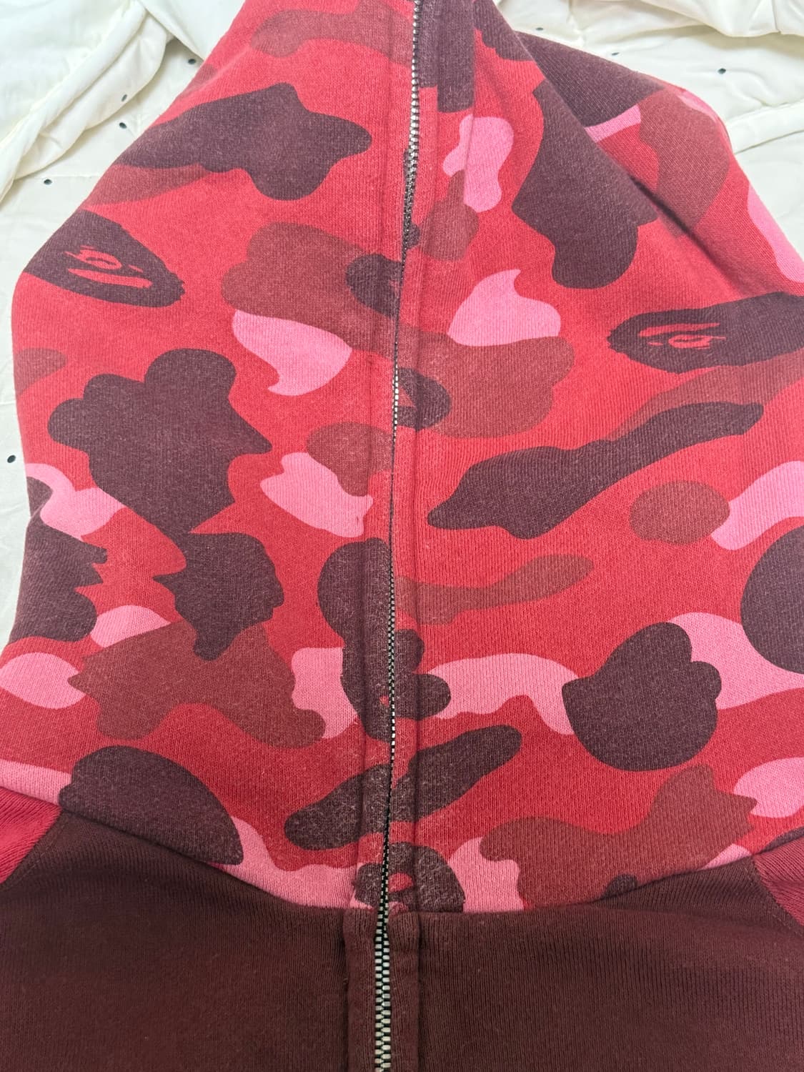 베이프 레드 카모 후드집업 M 상품이미지5