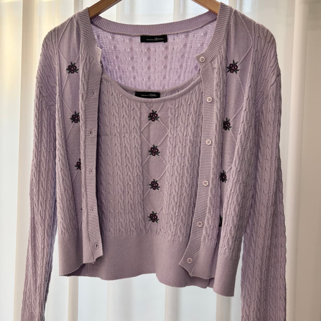 roem lavender cardigan set 상품이미지1