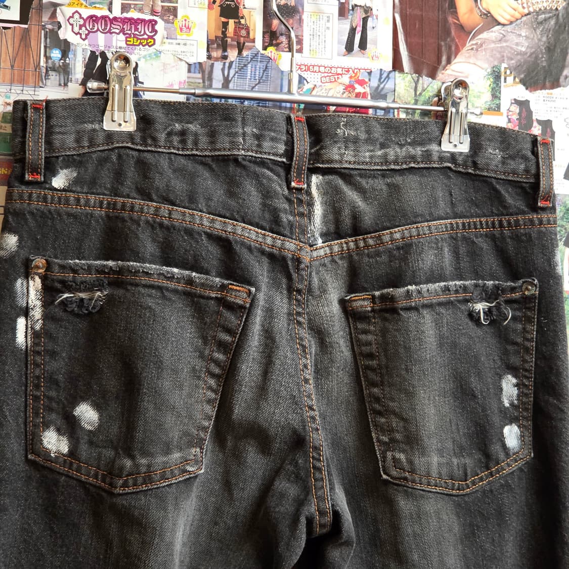 JPN 페인팅 데미지 그레이 버튼플라이 데님 팬츠 상품이미지6