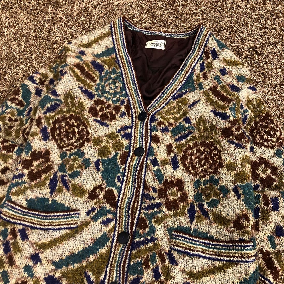 미쏘니 울 패턴 가디건 상품이미지2