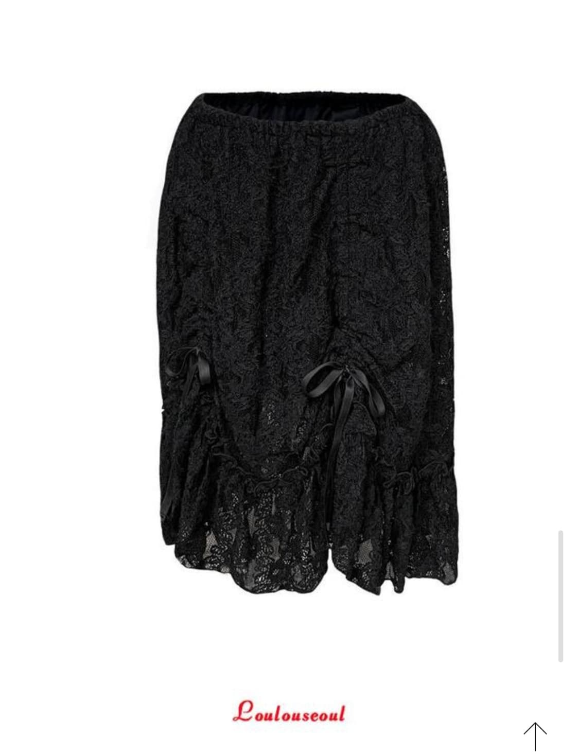 어텀 바이브  레이스 미디 스커트 블랙 autumn vibe  상품이미지1