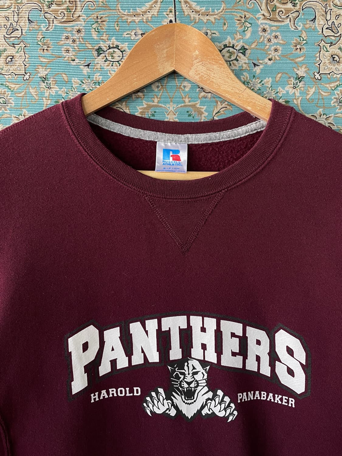 러셀 버건디 프린팅 스웻셔츠1671 상품이미지2