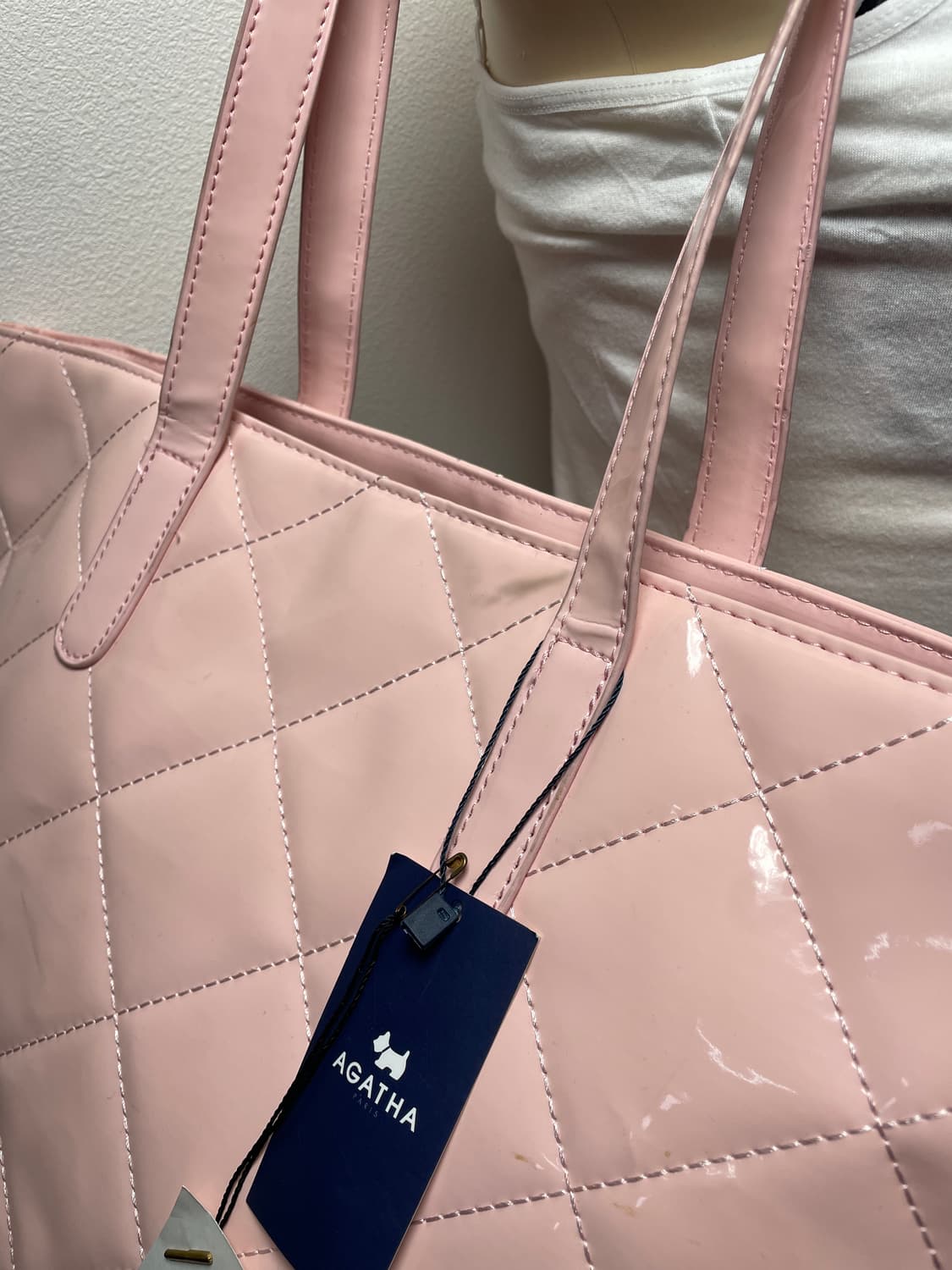 Agatha 아가타 핑크 에나멜 토트백 상품이미지4
