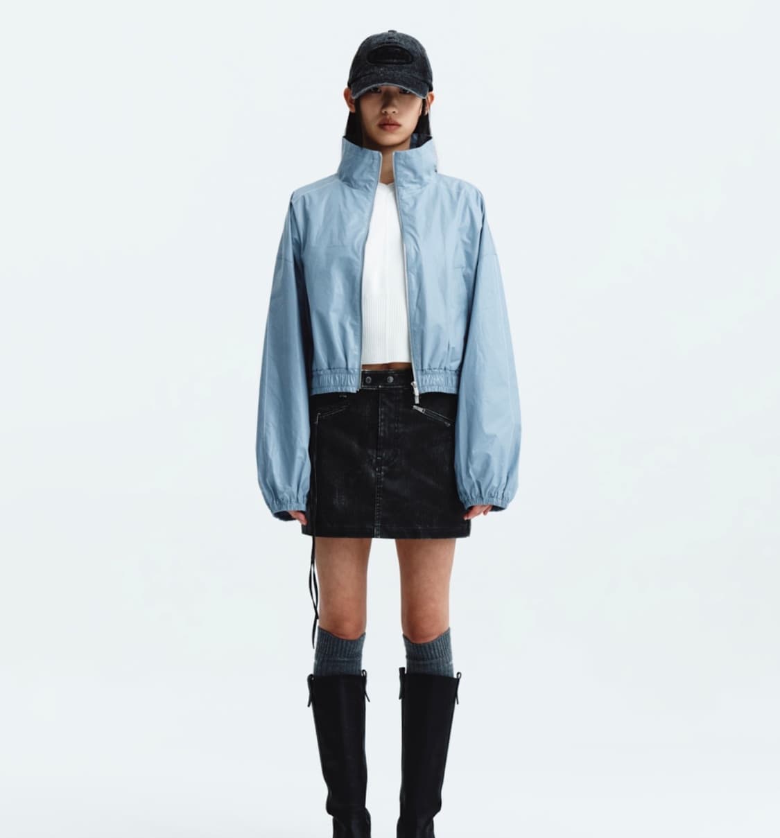 마뗑킴 코팅 블루종 블루 새상품 s 상품이미지3