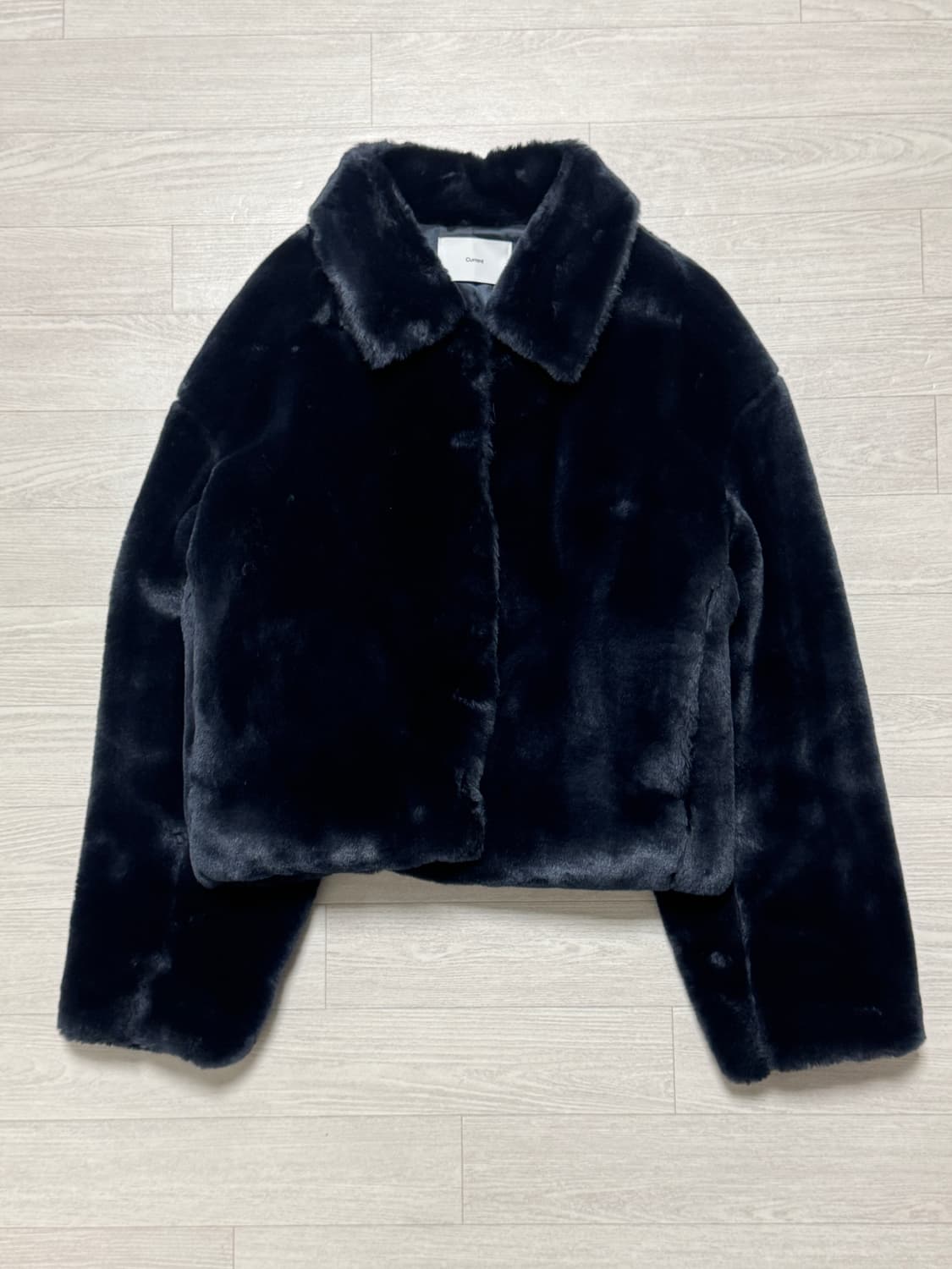 커렌트 퍼 크롭 자켓 네이비 상품이미지2