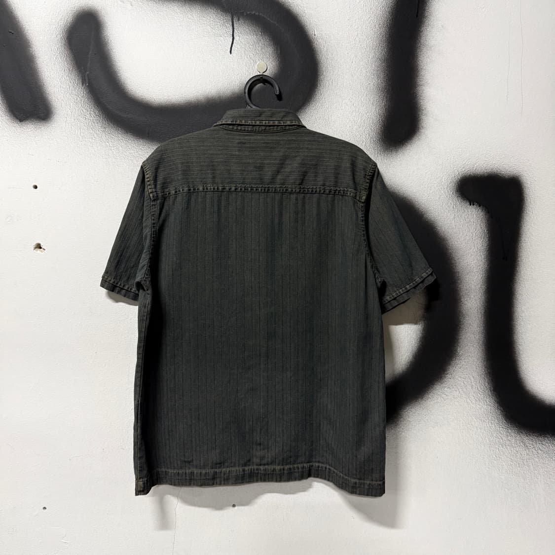 VTG 빈티지 샌드워싱 디테일 데님 집업 반팔 셔츠 자켓 상품이미지2