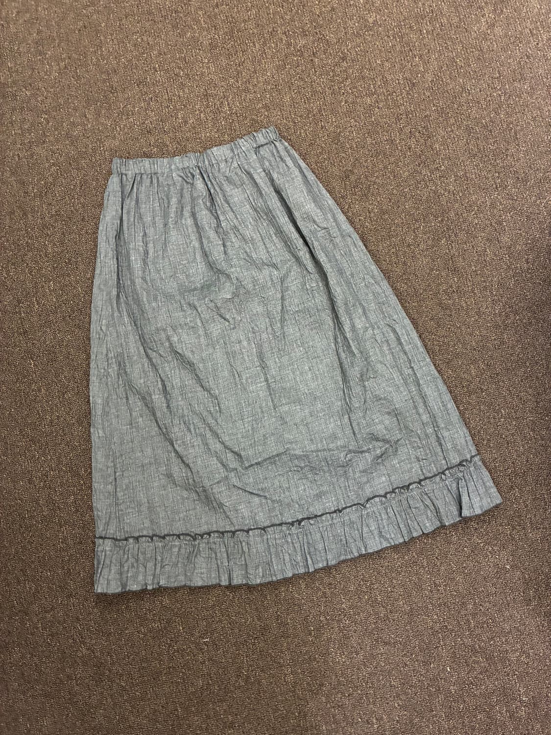 OS)Japanese vintage 여성 프릴 디테일 롱 스커트 상품이미지5