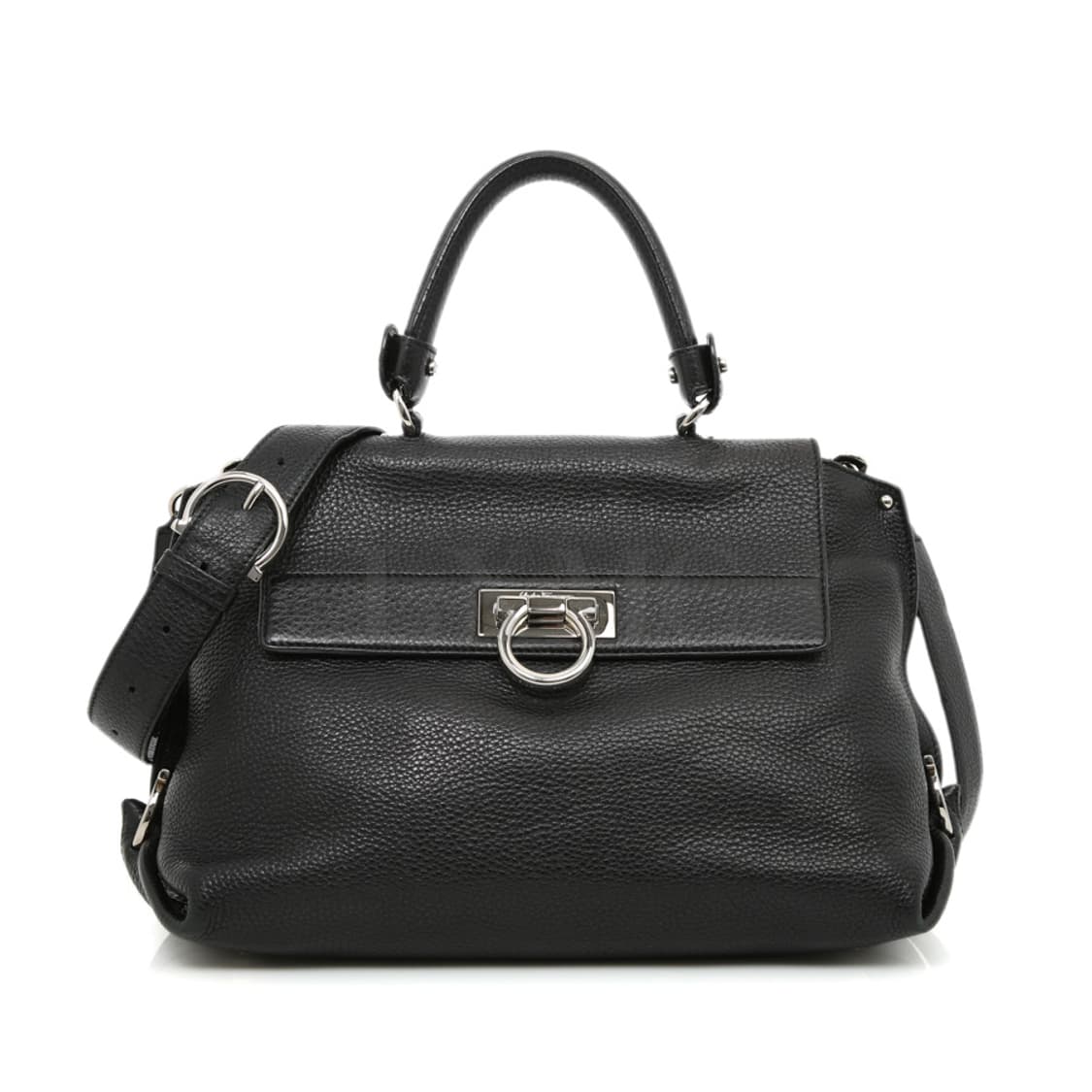 페라가모 소피아 블랙 간치니 토트 플랩 숄더백 21-A896 상품이미지1