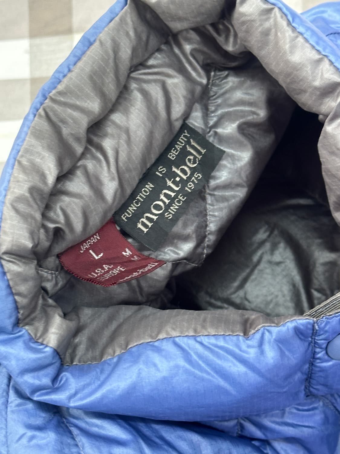 🏕️일본 몽벨 소라색 누빔 경량 패딩 🏕️캠퍼 캠핑 겨울 핀터 아우터 상품이미지6