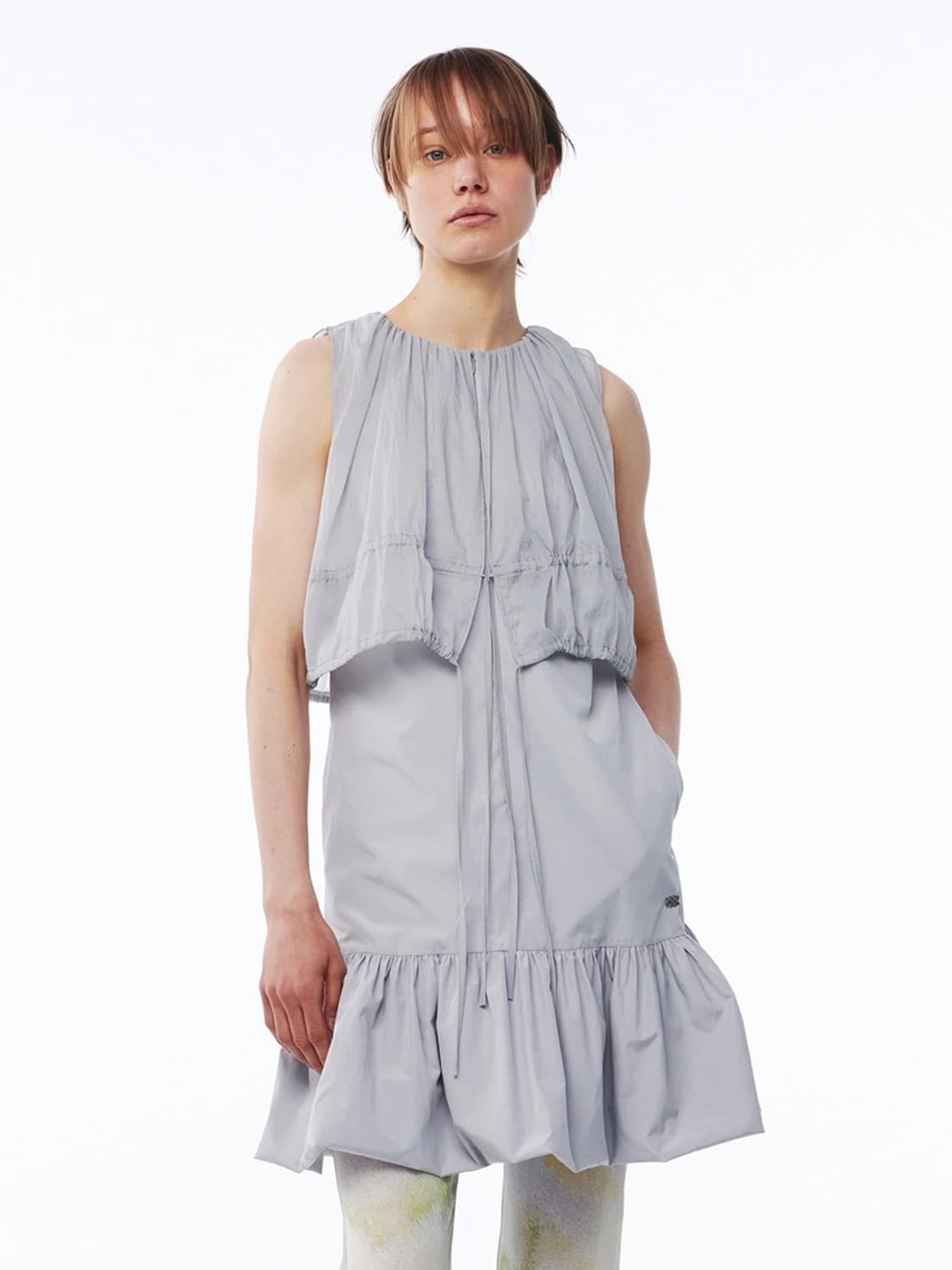 기준 kijun 그레이 시어 레이어드 미니 드레스 상품이미지3