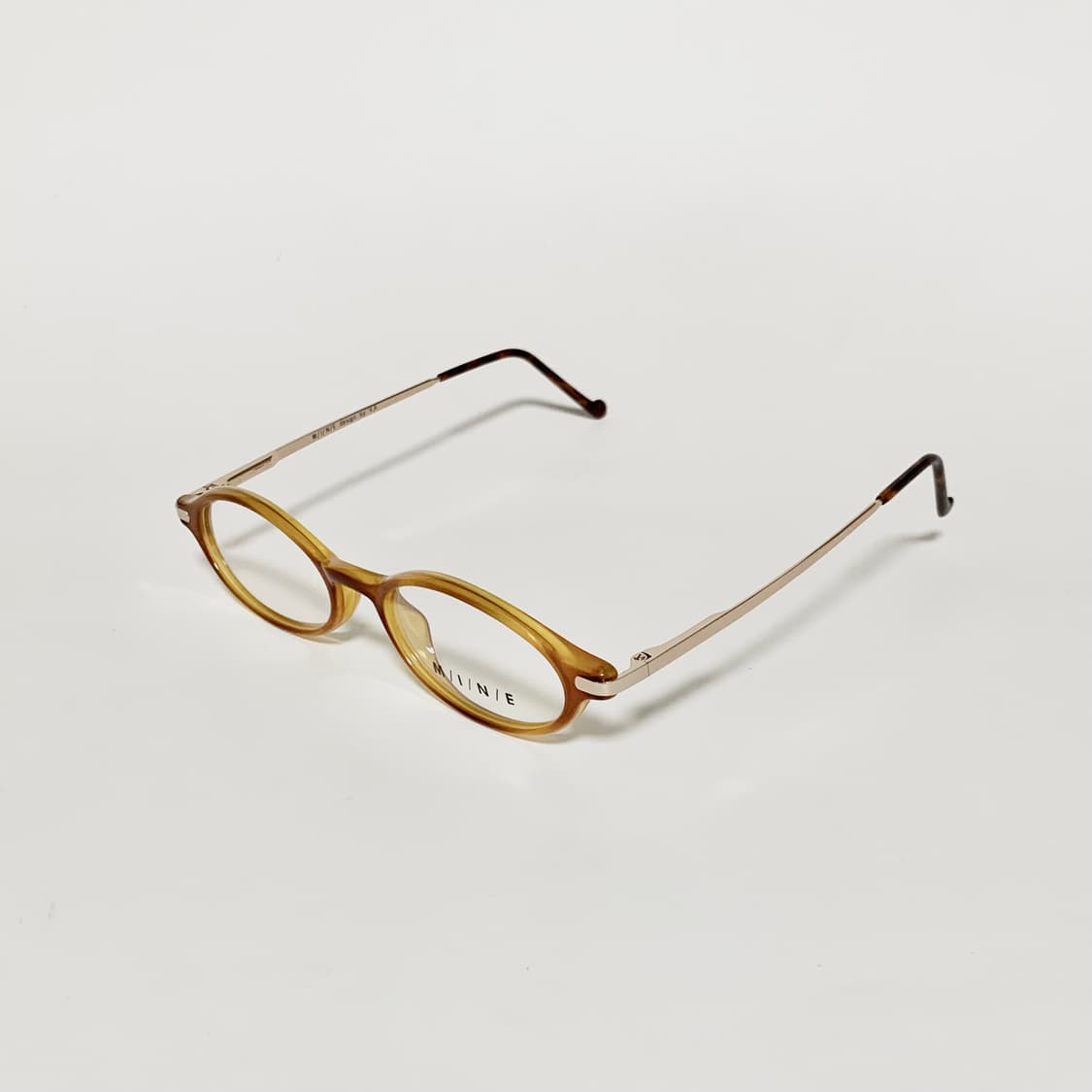 846 데드스탁 픽키 빈티지 브라운 오벌 라운드 뿔테 메탈 안경 상품이미지3