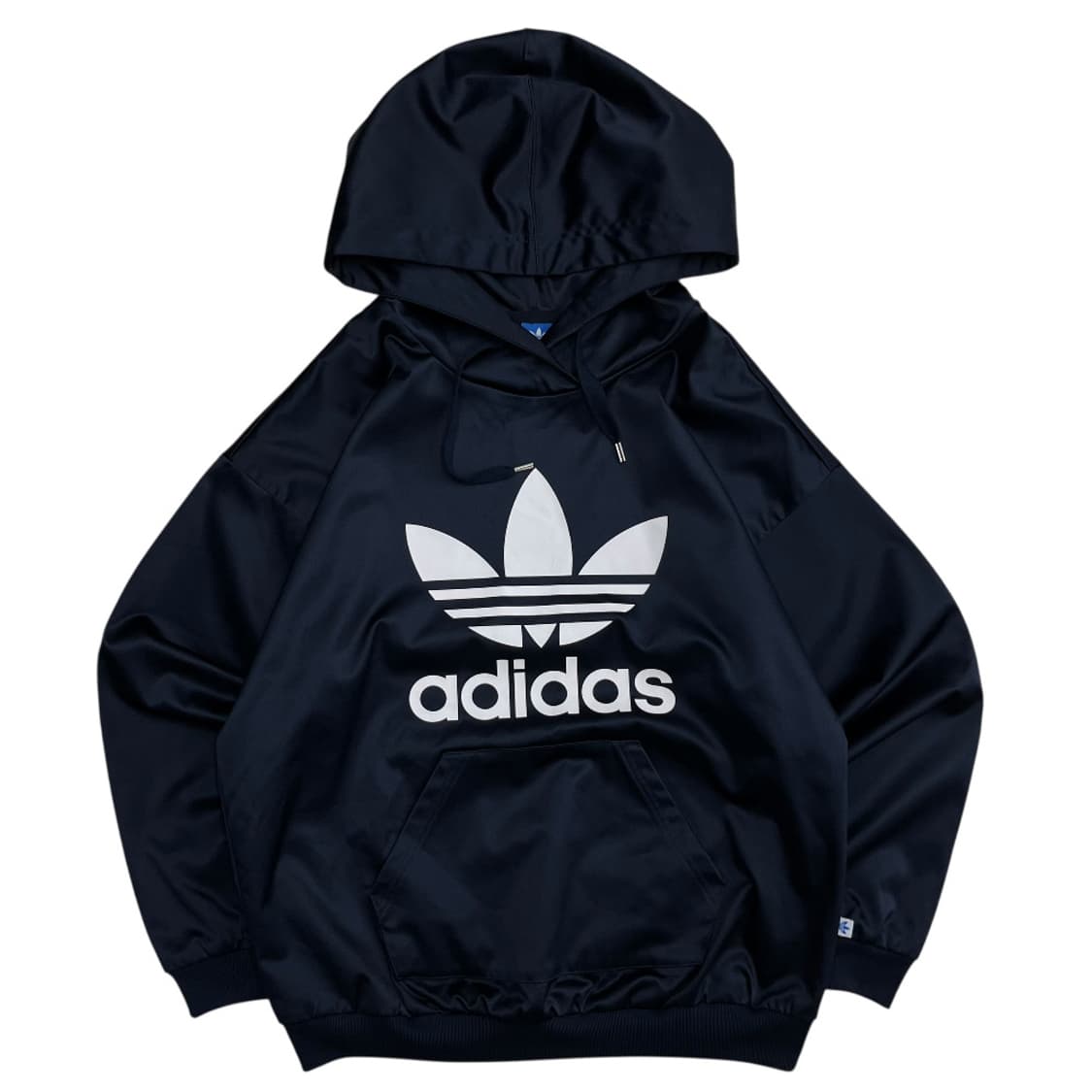 아디다스 새틴 빅로고 네이비 후드 S 상품이미지2
