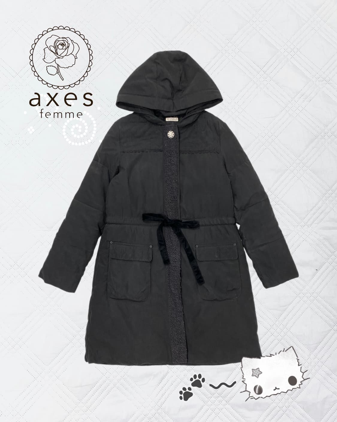 ꒰ঌ 엑시즈팜 차콜 패딩 자켓 ໒꒱ 상품이미지1