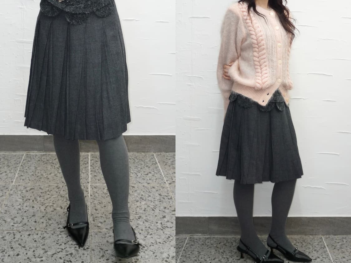 charcoal pleated midi skirt 상품이미지1