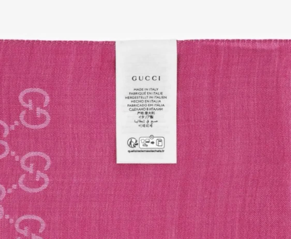 (새상품) 구찌 GG 로고 자카드 울 실크 핑크 스카프 상품이미지3