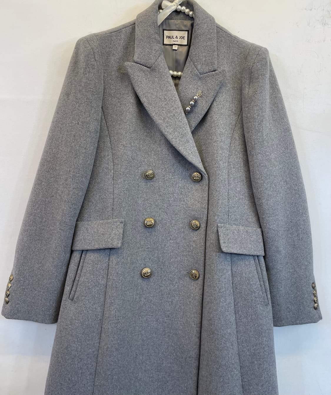 폴앤조 그레이 여성울코트 모직롱코트77:)하객오피스룩출근룩연말룩데이트룩 상품이미지3