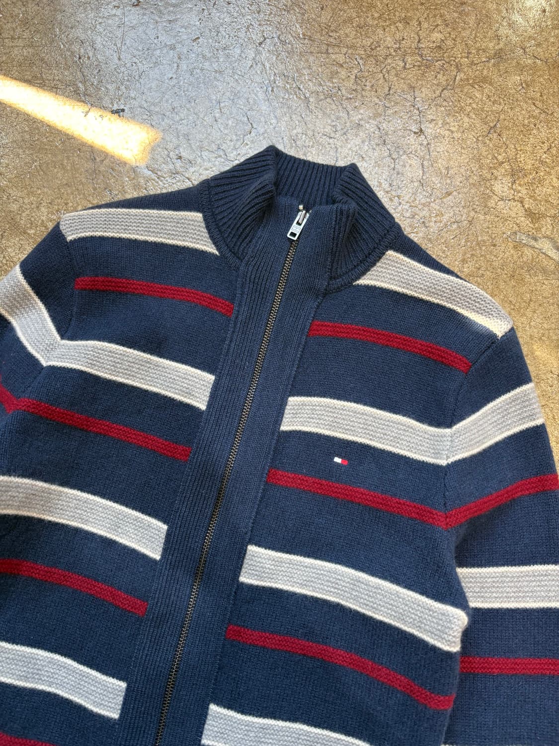 타미힐피거 멀티 컬러 니트 집업 상품이미지2