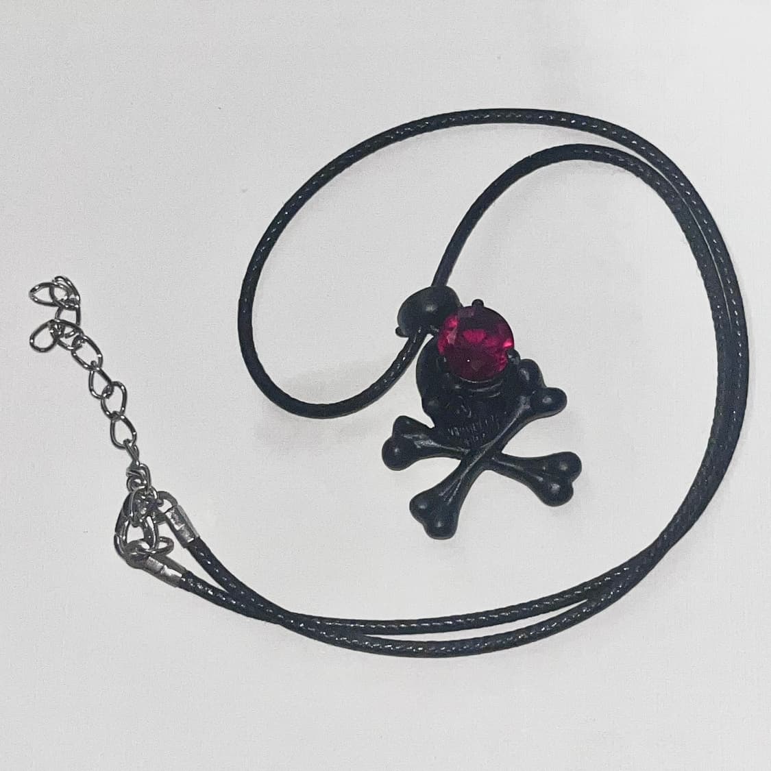 갸루 펑크 고스 고딕 해골 스컬 스톤 블랙 목걸이 그런지 뼈다귀 나나 상품이미지2