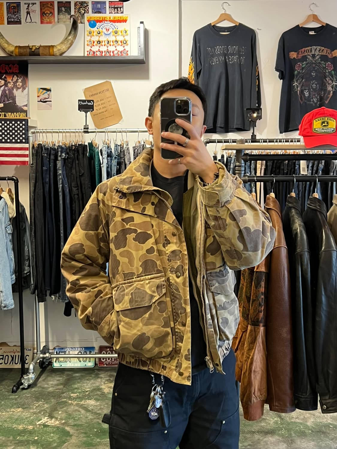 90s[L] 올드 콜롬비아 빈티지 고어텍스 덕카모 USA 내피 헌팅 자켓 상품이미지2