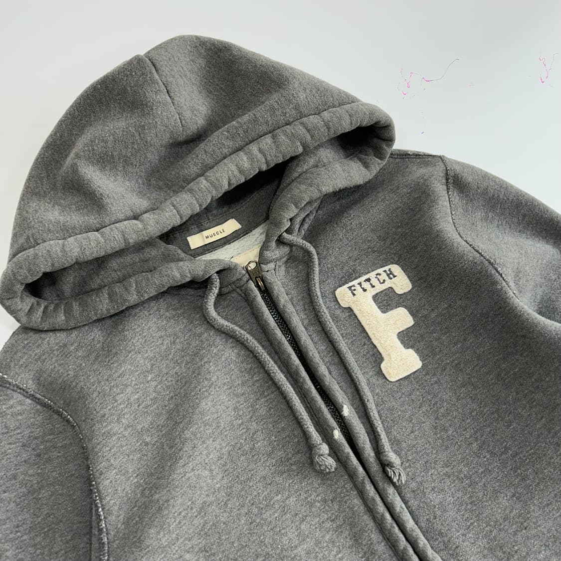 Abercrombie 아베크롬비 F로고 그레이 후드집업 상품이미지4