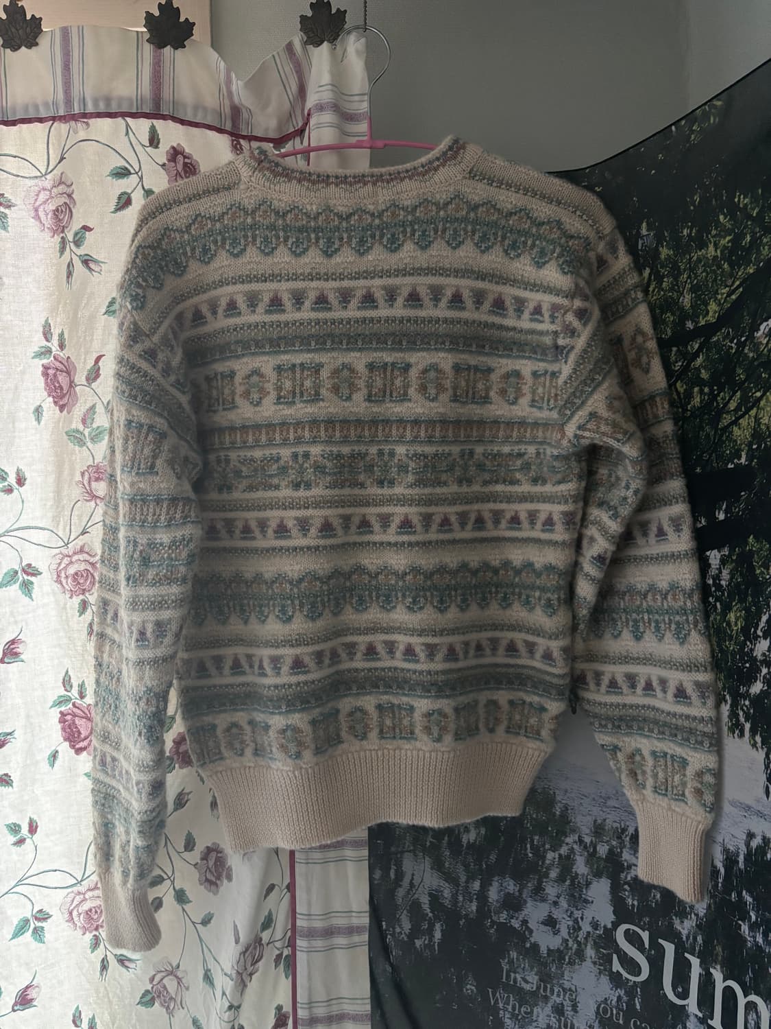 내추럴 패턴 니트 여리핏 루즈핏 포근한 무드 상품이미지2