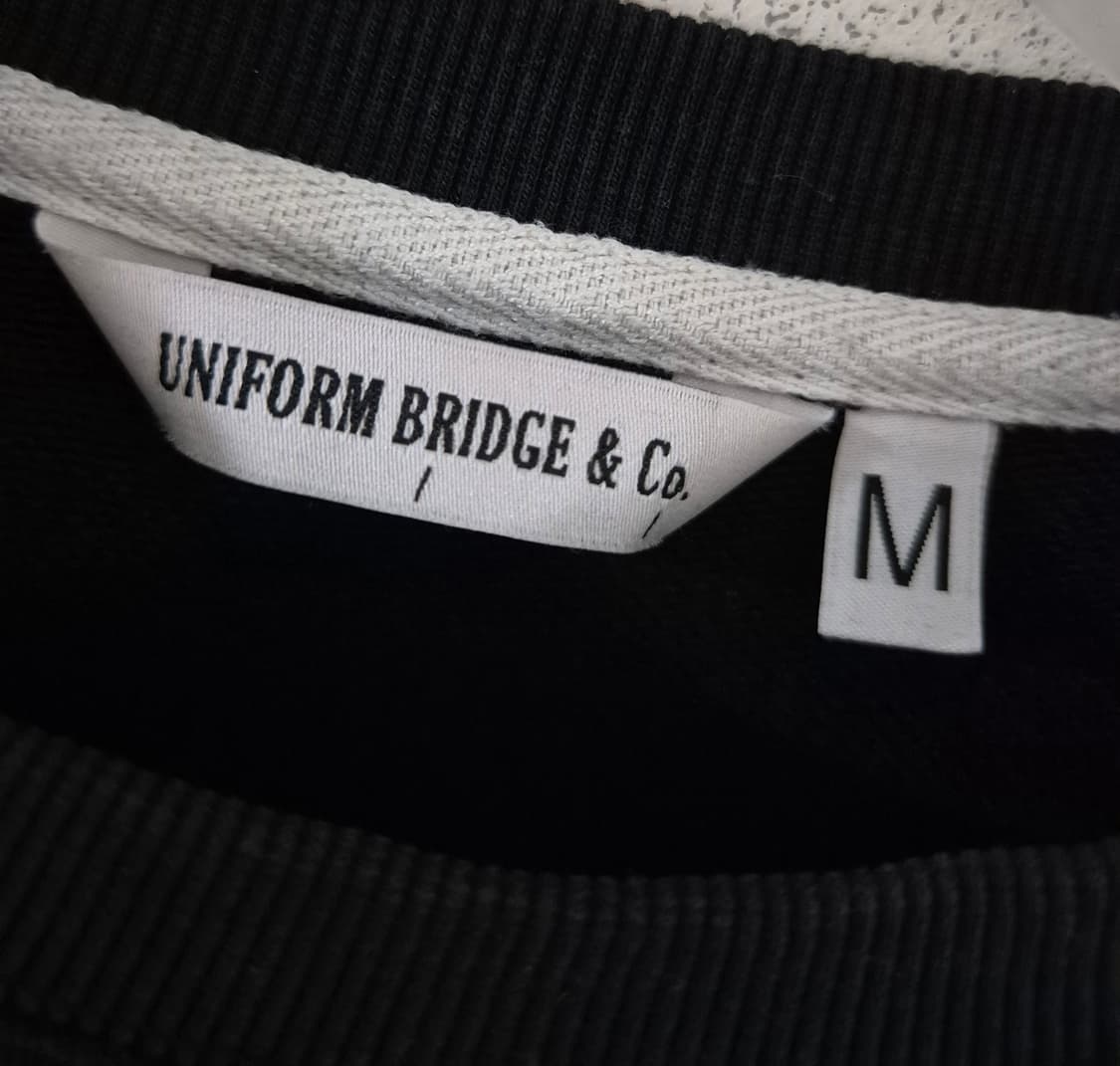 [100~105]유니폼브릿지 올블랙 스트링 맨투맨 오버핏 상품이미지4