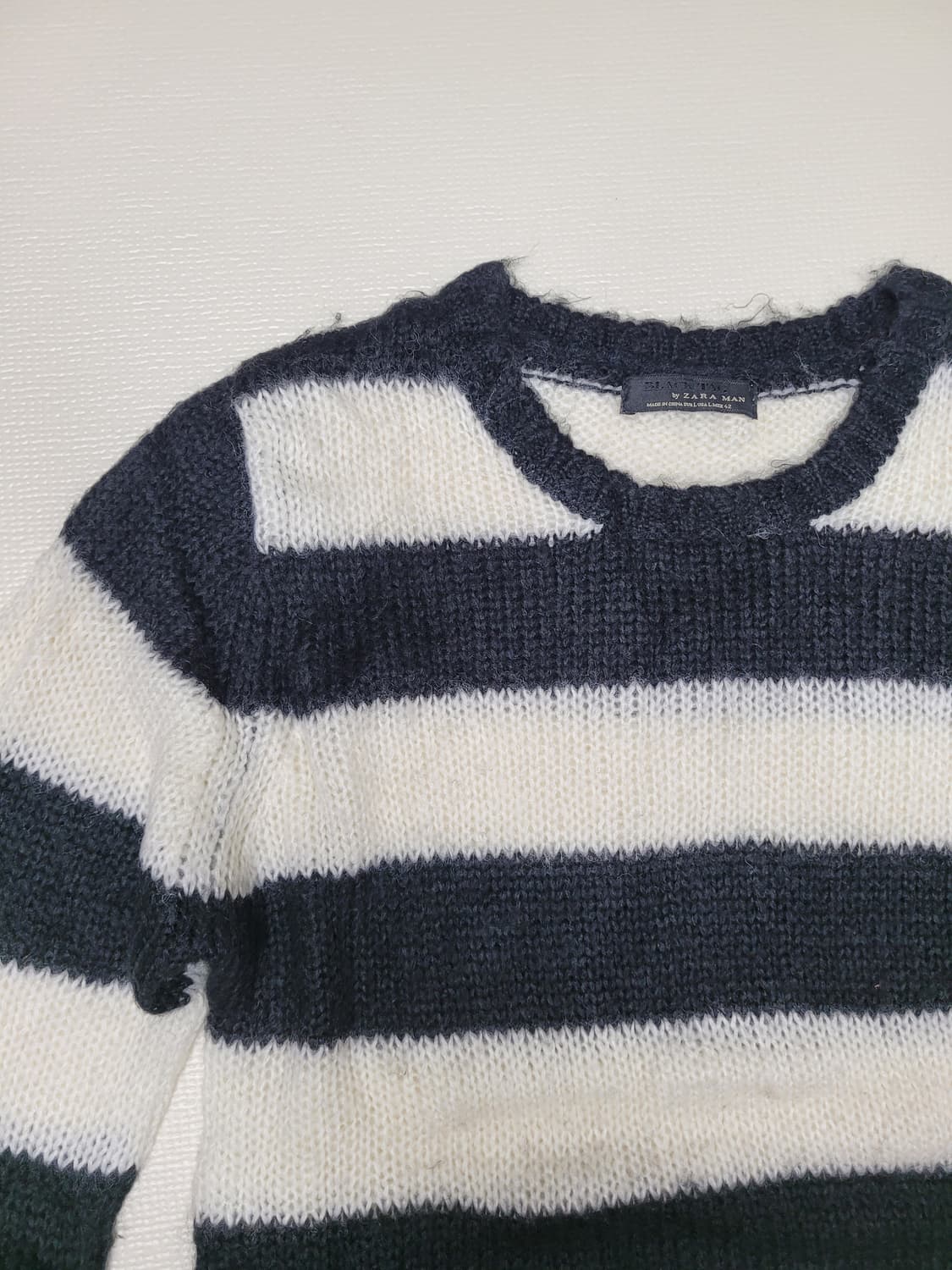 자라맨 ZARAMAN black tag 스트라이프 니트 100 블랙 상품이미지4