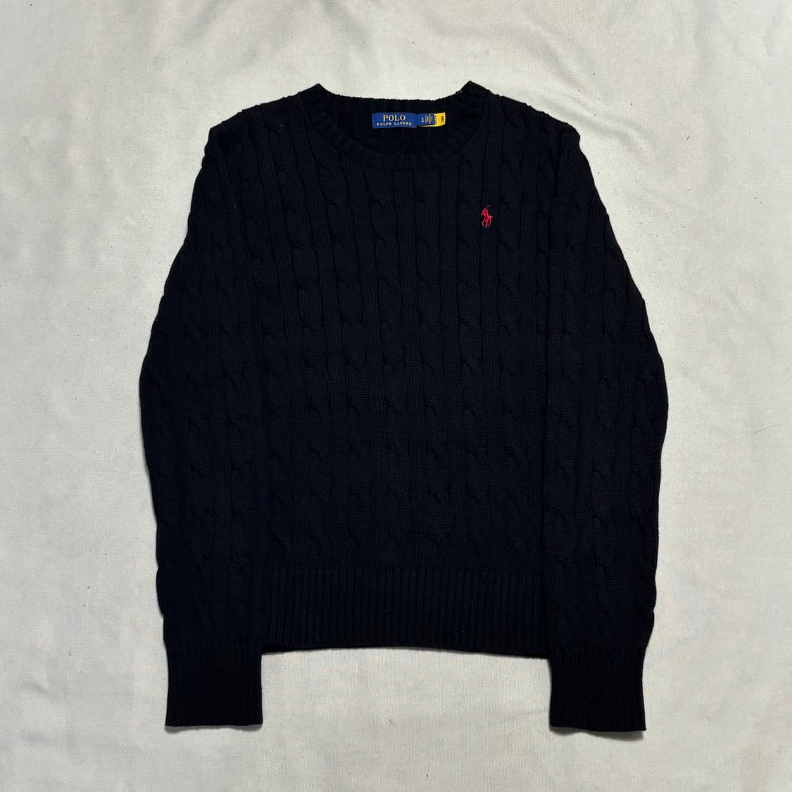 L 폴로랄프로렌 레드 포니 블랙 케이블 니트 상품이미지2