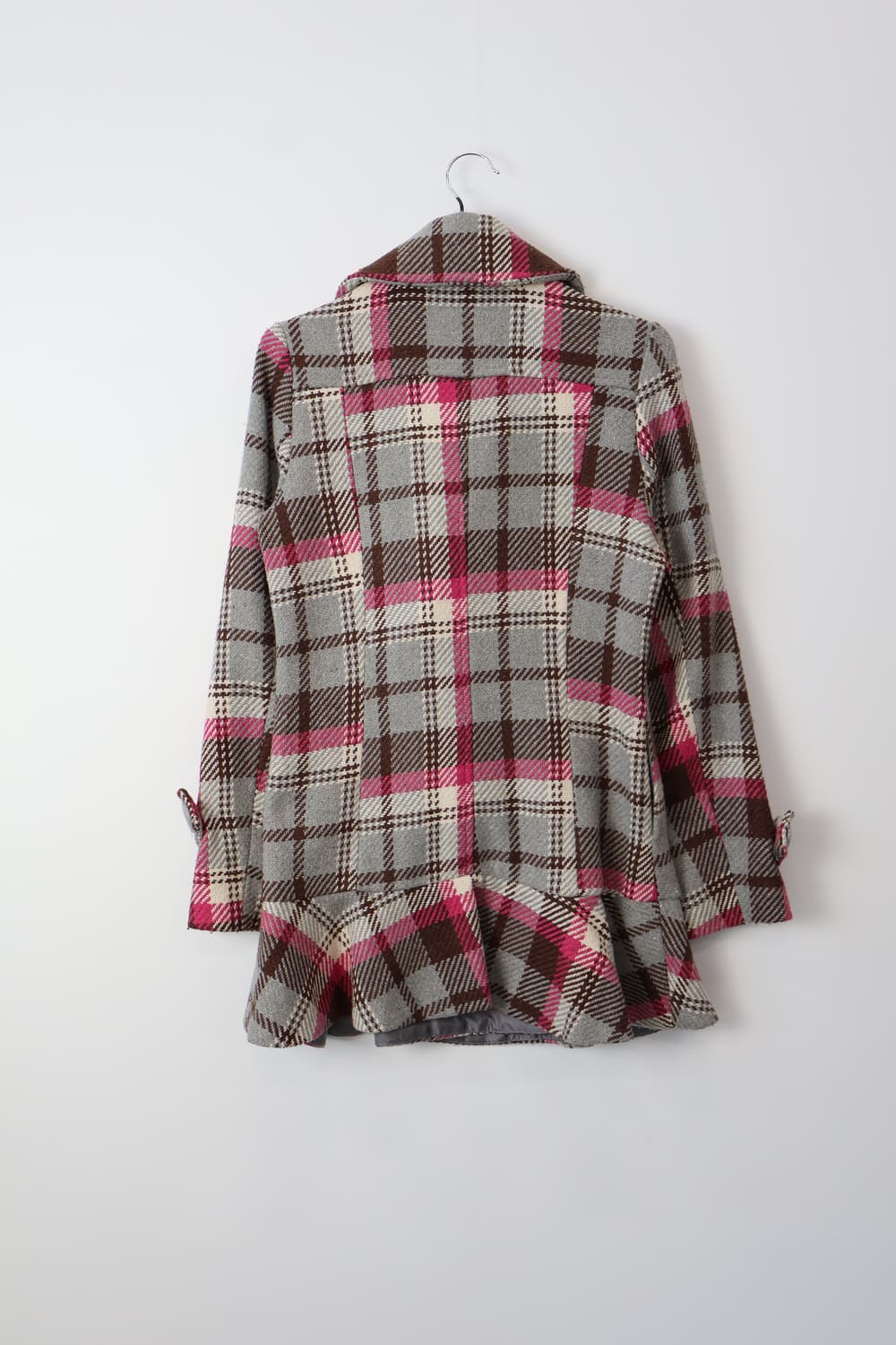 Jpn Hot Pink Plaid Double-Breasted Coat 상품이미지4