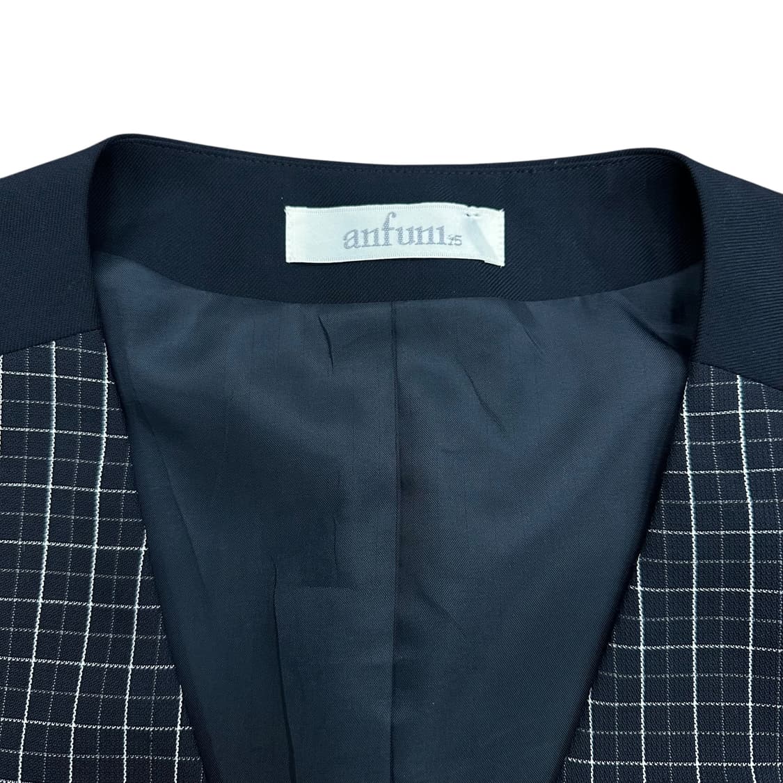 Navy Check Pattern Vest 상품이미지6