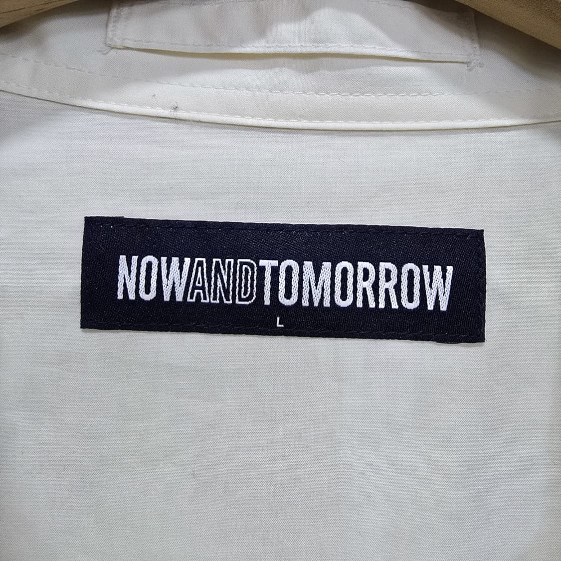 새제품)나우앤투모로우 포켓 반팔 셔츠 아이보리 L 상품이미지5