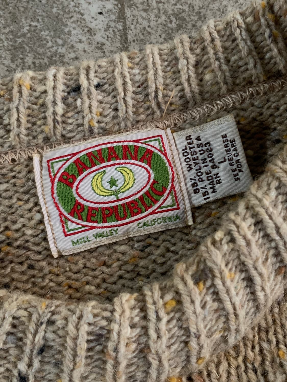 80s 바나나 리퍼블릭 크루넥 풀오버 울 스웨터 상품이미지3