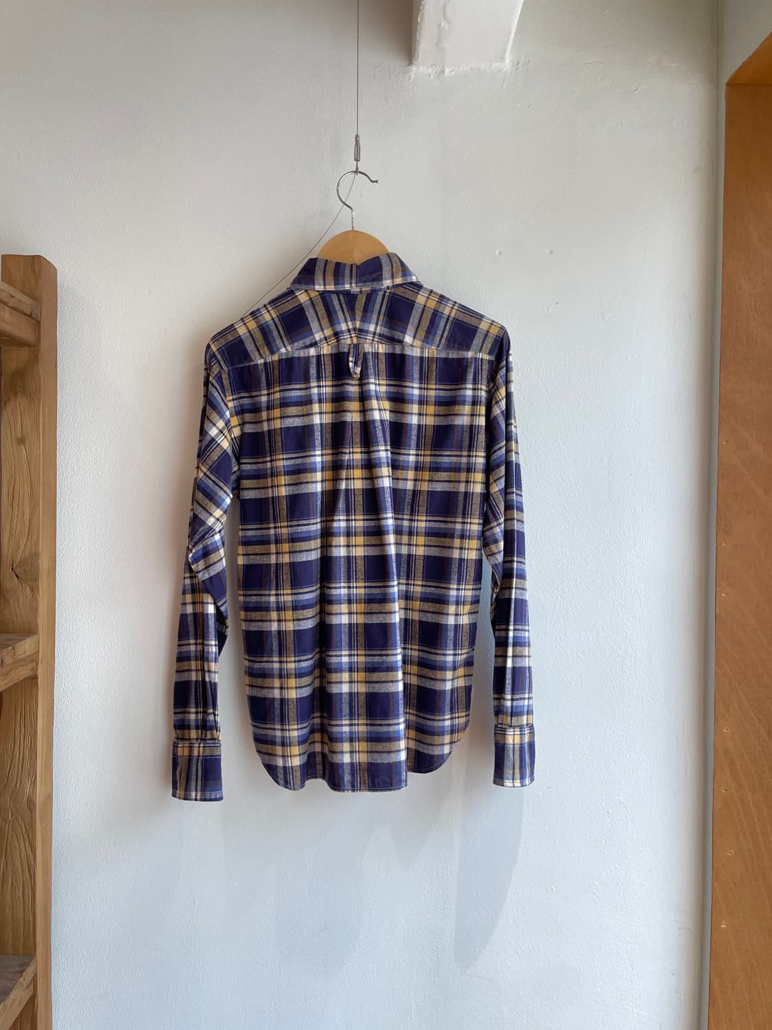 하버색 체크 긴팔 셔츠 상품이미지5