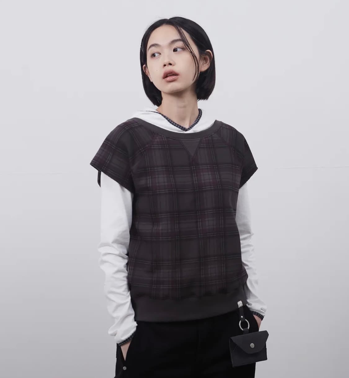 오헤시오 check short sleeves sweatshirt 상품이미지2