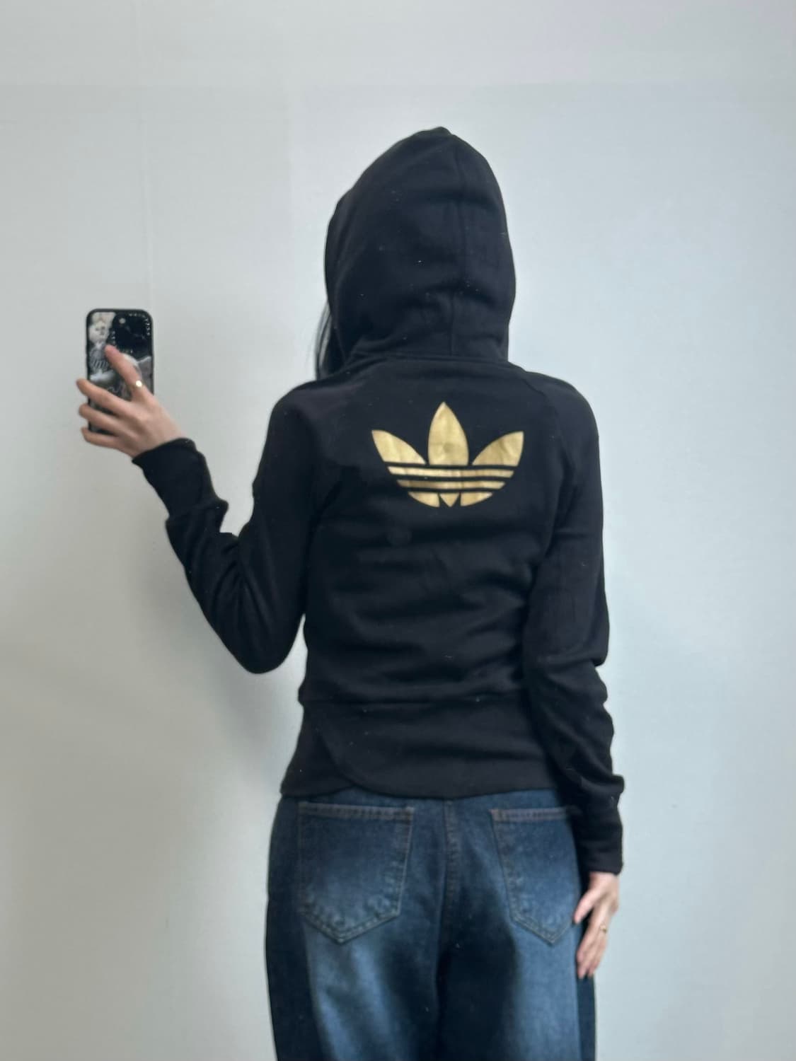 아디다스 파이어버드 백로고 블랙 후드집업 상품이미지2