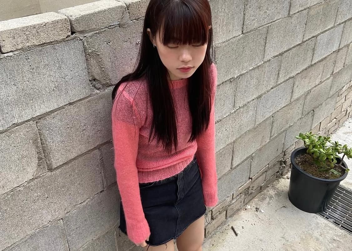 빈티지 모헤어 핑크 니트 상품이미지4