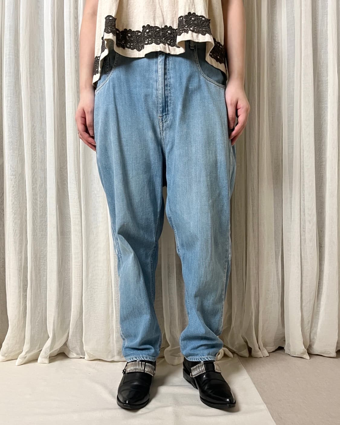 캐피탈 워시드 데님 사루엘 팬츠 kapital denim pants 상품이미지7