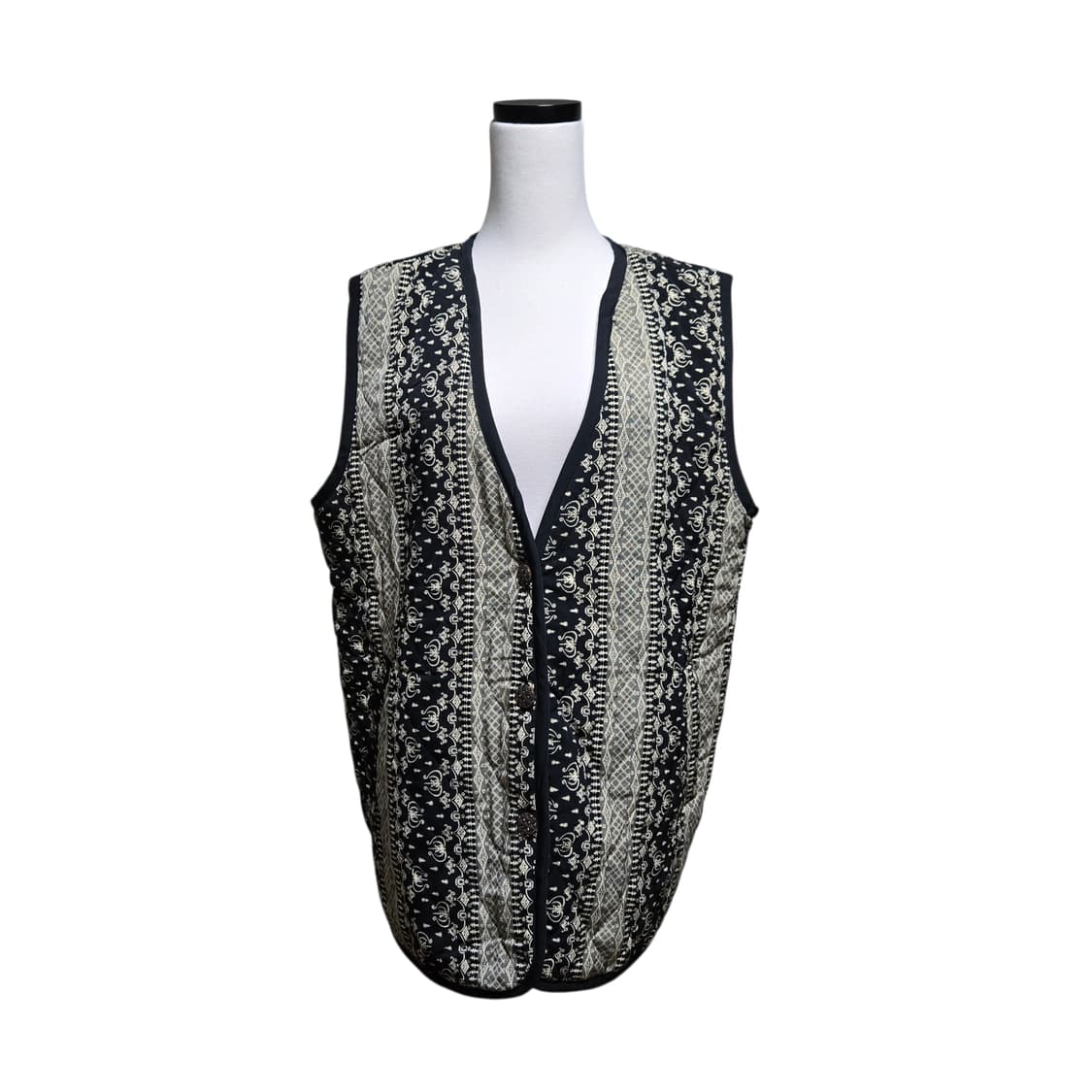 빈티지 퀼팅 자카드 베스트 / 남성 조끼 / 여성 조끼 상품이미지1
