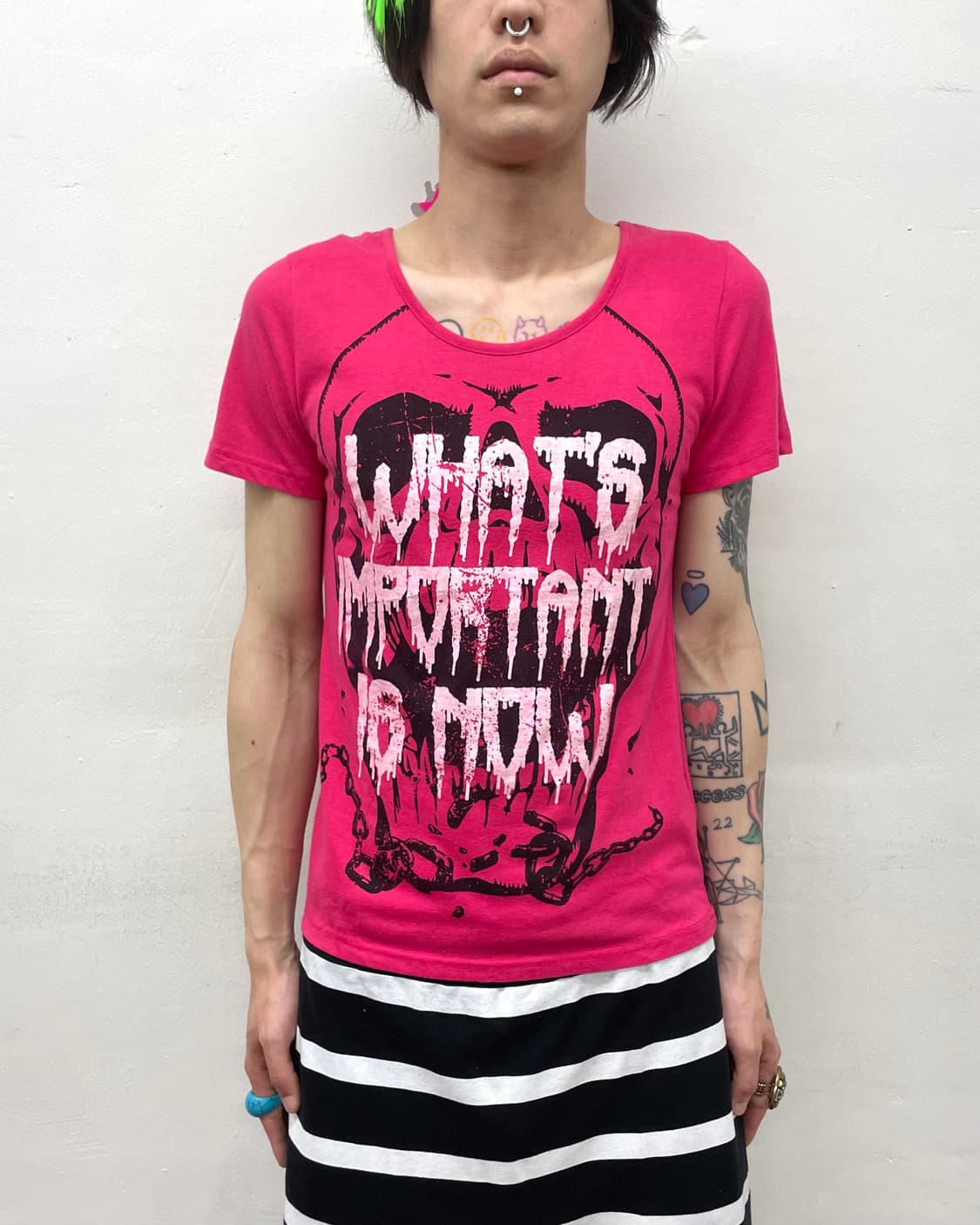Big Skull Blood Pink T-shirt 상품이미지1